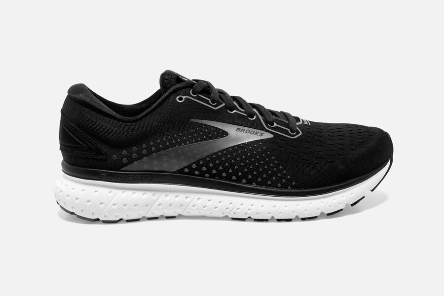 Brooks Glycerin 18 Mens Australia - Road Running Shoes - Black/White (057-MYBEJ)
